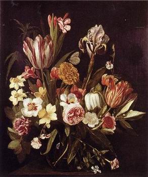Floral, beautiful classical still life of flowers 017